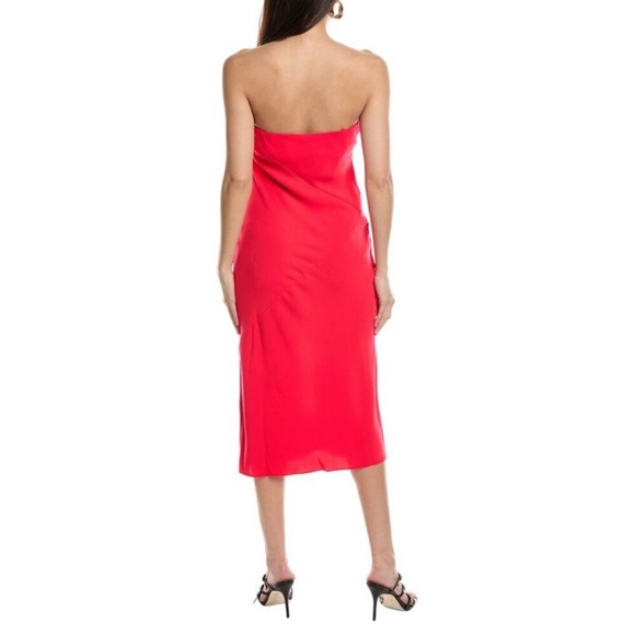Amanda Uprichard Pink Electric Rouge Shiran Strapless Midi Dress - Picture 2 of 7